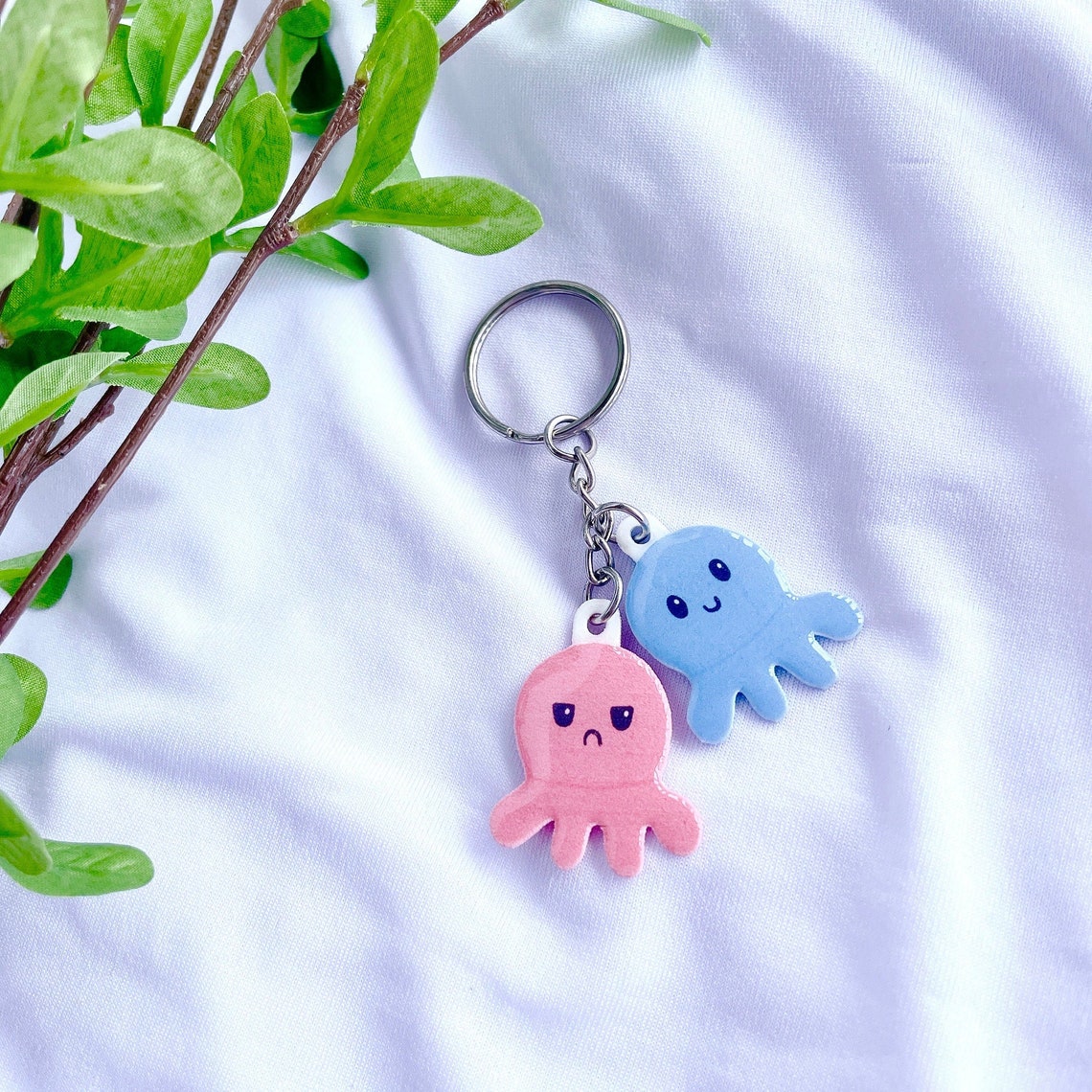 Reversible Octopus Keychain Angry Octopus Happy Octopus | Etsy