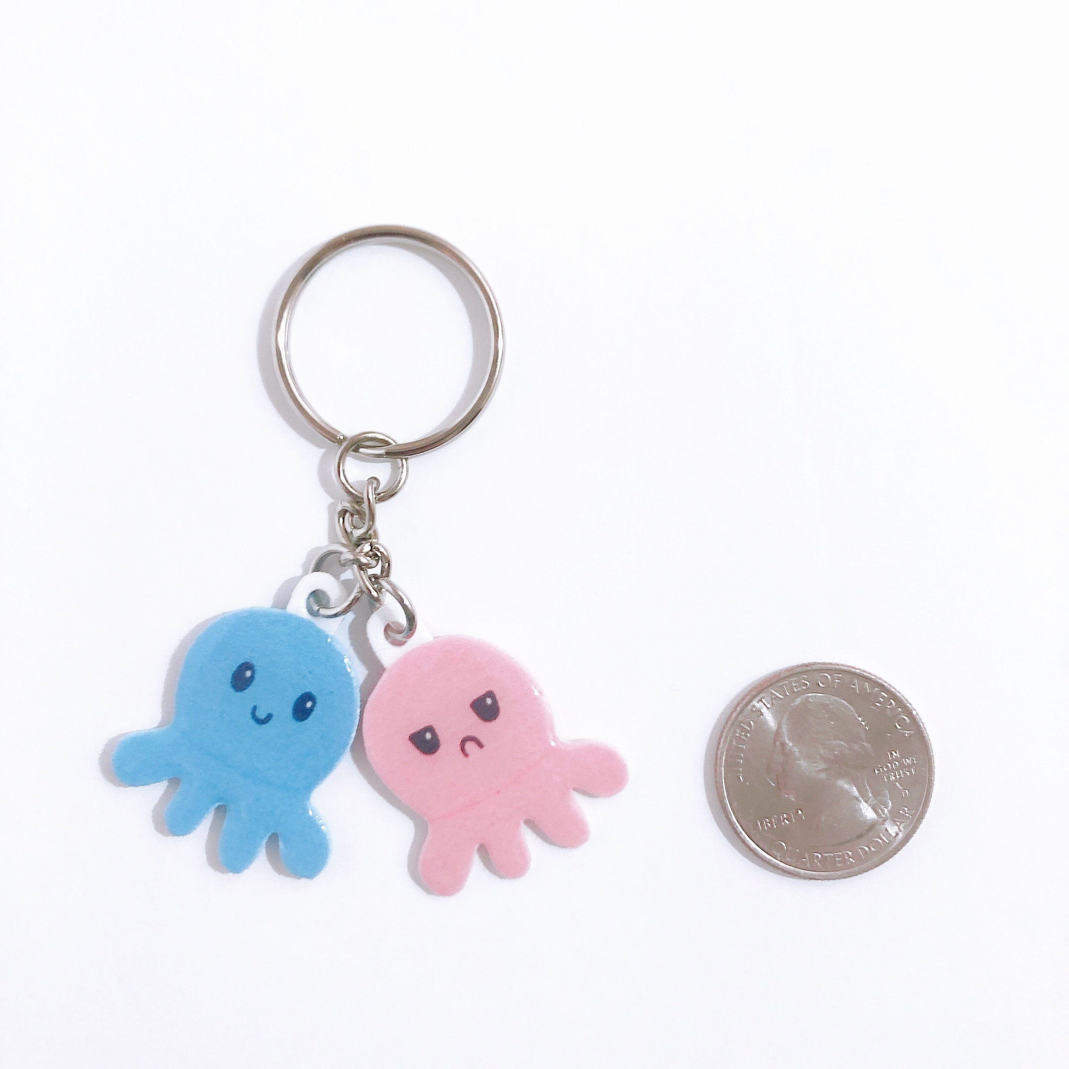 Reversible Octopus Keychain Angry Octopus Happy Octopus | Etsy