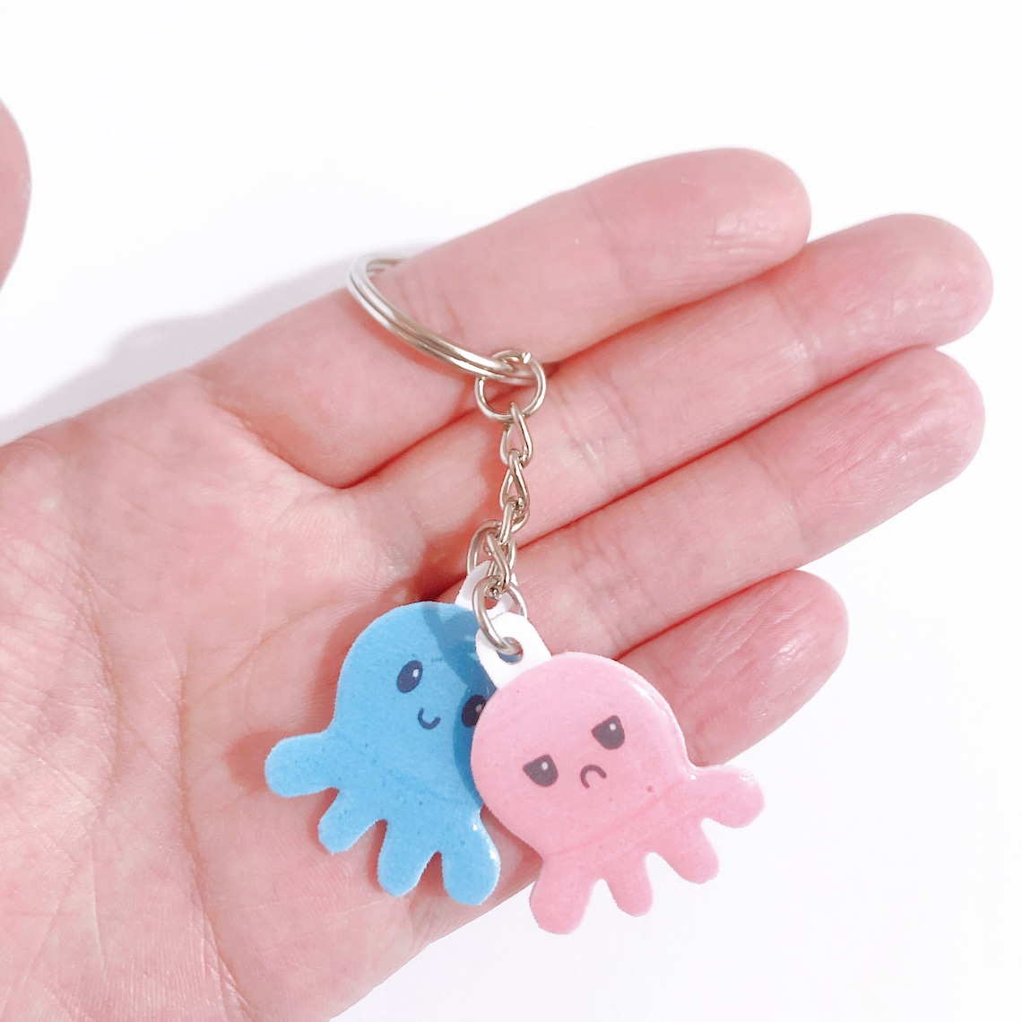 Reversible Octopus Keychain Angry Octopus Happy Octopus | Etsy