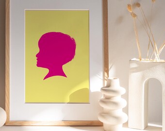 Personalisierte Farbe Pop Silhouette Portrait: Personalisierte Kinderzimmer Kunst (Digitaler Download)