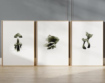 Pilz Poster Set: Botanische Pflanzen Dekoration (Digitaler Download)