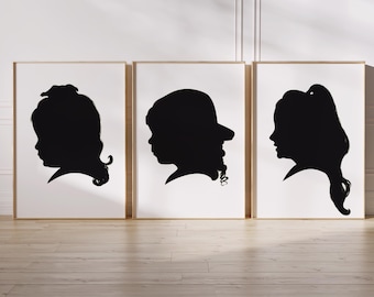 Custom Silhouette Portrait: Personalisierte Wandkunst (Digitaler Download)