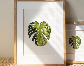 Monstera Blatt Kunstdruck Tropisches Wohndekor (Digitaler Download)