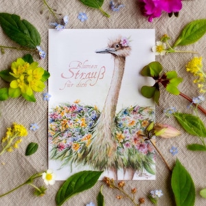 Karte Blumenstrauss lustiges Wortspiel Postkarte