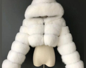 cropped black fluffy jacket