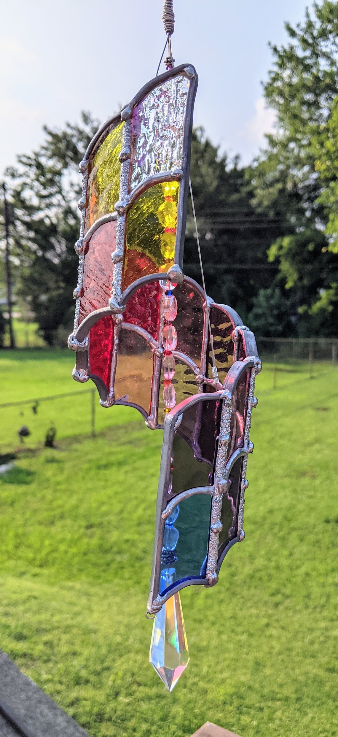 Custom Design Staained Glass Spinner Etsy