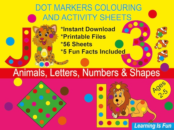 Dot marker printable, Dot numbers, Do a dot printable, Dot Worksheet, Preschool Pre-K, Kindergarten Learning Bundle, Activity Worksheets