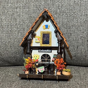 Colonial Colombian House Wall Decor: House with key holders and mirror