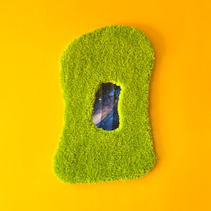 Lime Green Curvy Tufted Wall Mirror