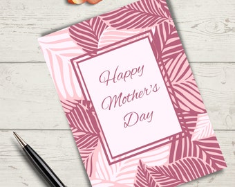 Tarjeta imprimible del Día de las Madres, Tarjeta Rosa del Día de las Madres, Tarjeta del Día de las Madres, Día de las Madres,
