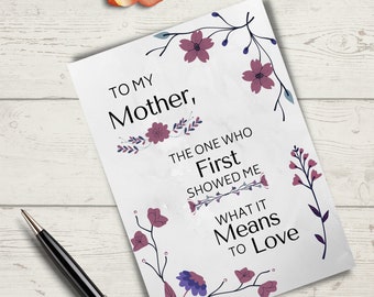 Tarjeta del Día de las Madres, Regalo del Día de las Madres, Día de las Madres, Tarjeta del Día de las Madres del Niño