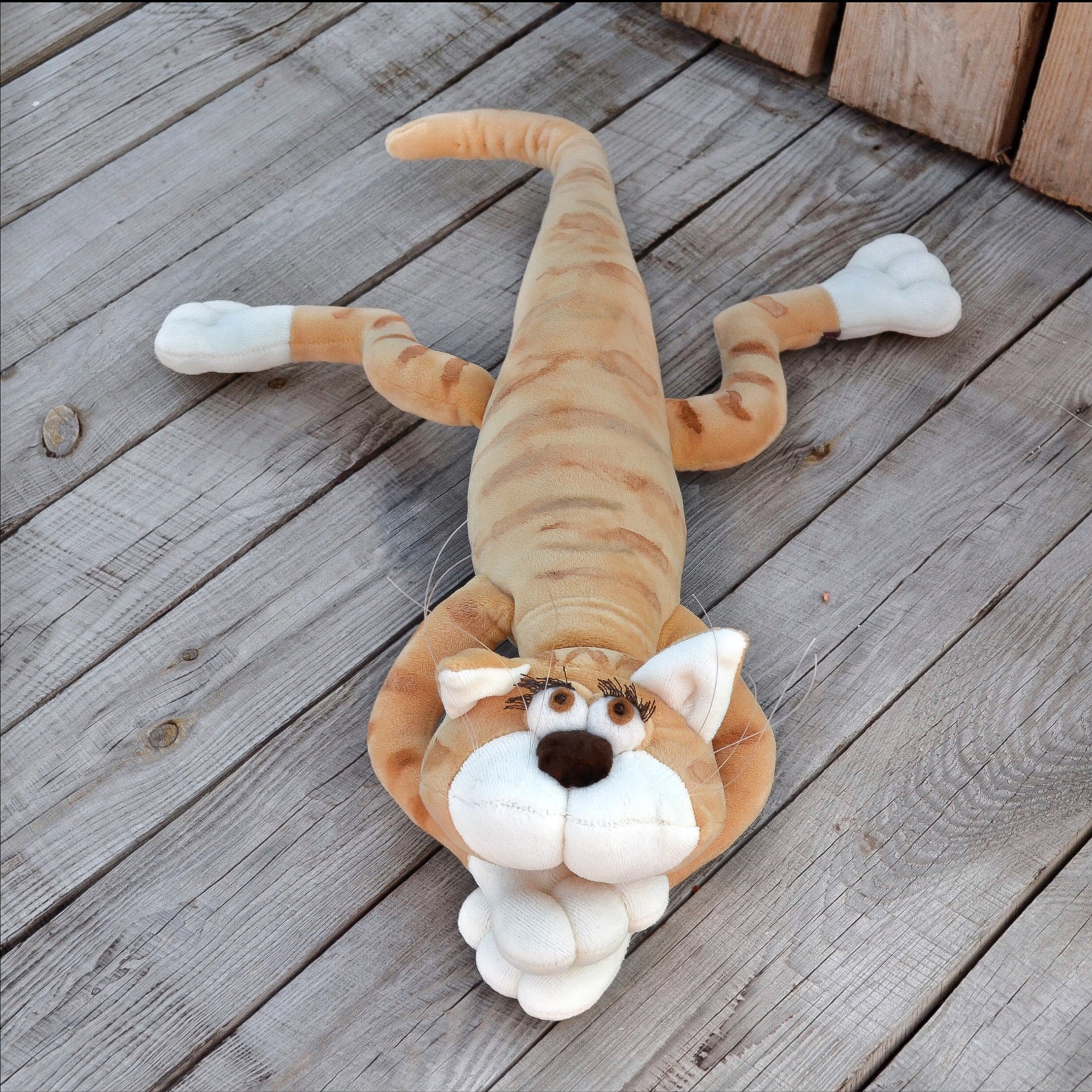 Home Decor sofa giant cat Maxik. Big plush cat sofa toy. Beige Etsy