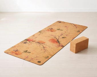 100% Natural Cork Yoga Mat, 4mm | non-slip, Antimicrobial Cork and Tree Rubber