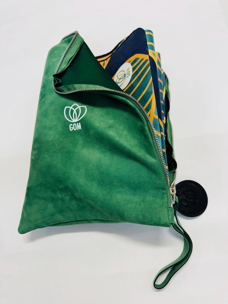 Travel Yoga Mat. Foldable. Lightweight Portable. Natural Tree Rubber & suede microfibre. Machine washable. 2mm. image 10