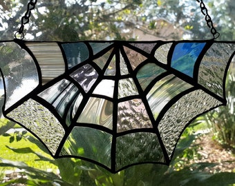 Spiderweb Stained glass hanging