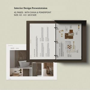 Presentationsmall för inredningsdesign (Canva, PowerPoint)