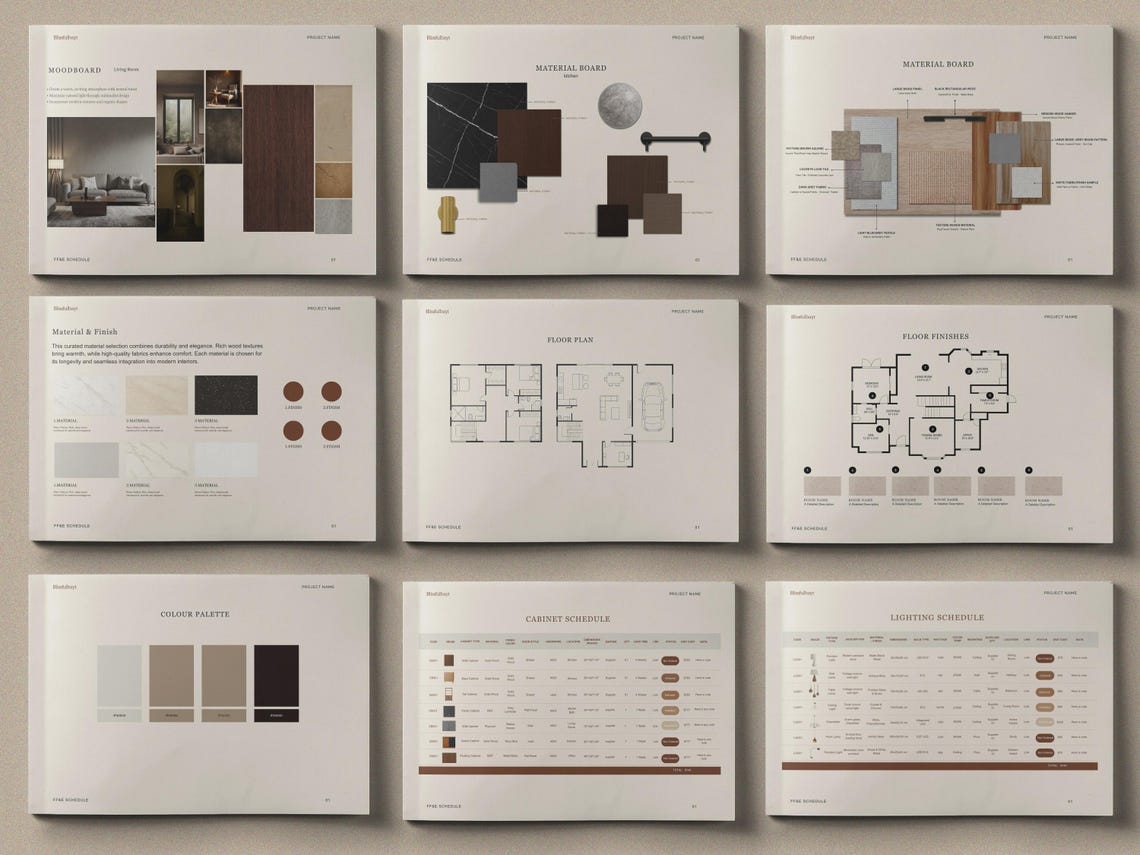 Interior Design Bundle: FF&E Schedule, Presentation, Proposal (digital ...