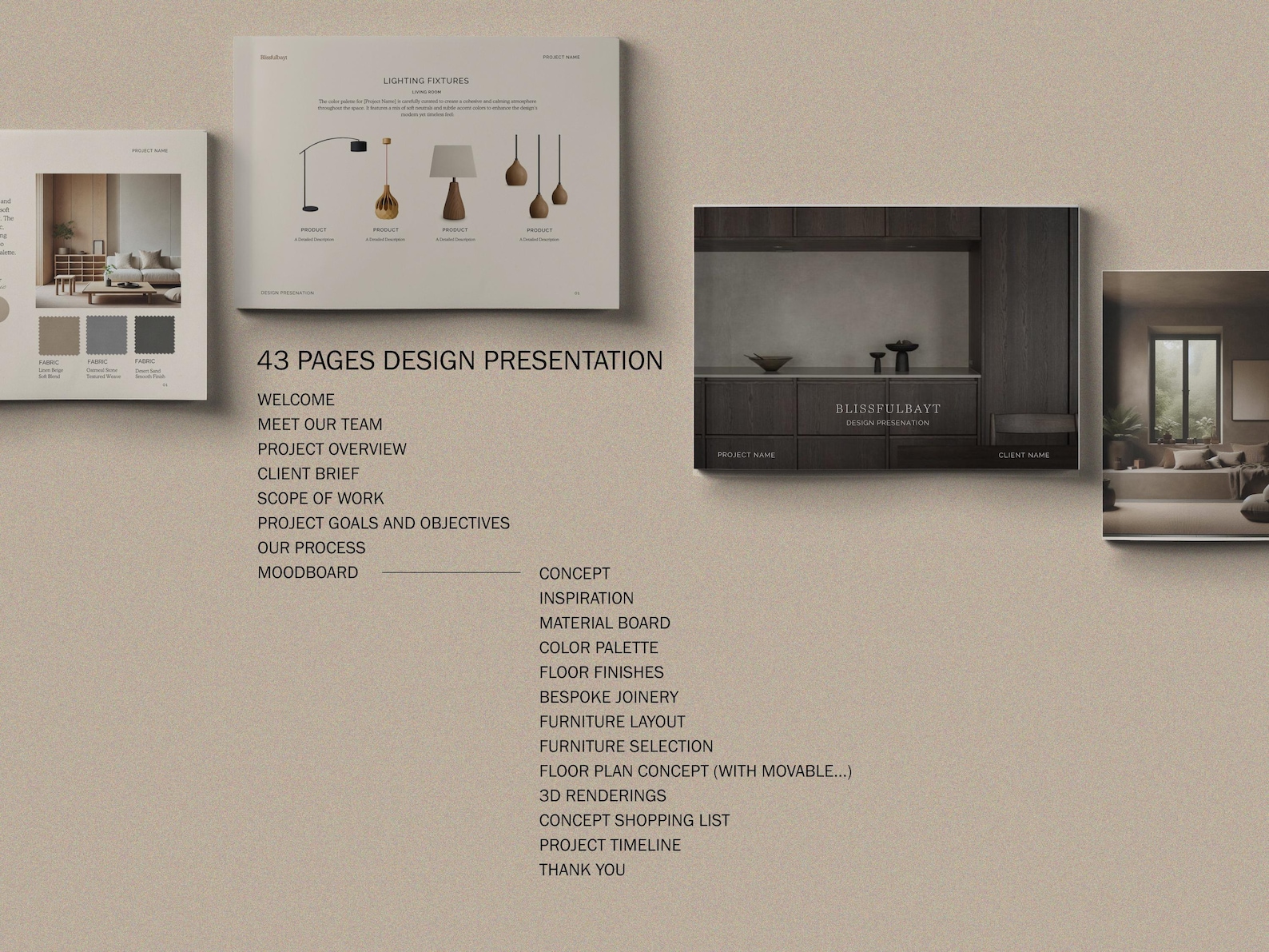 Interior Design Bundle: FF&E Schedule, Presentation, Proposal (digital ...