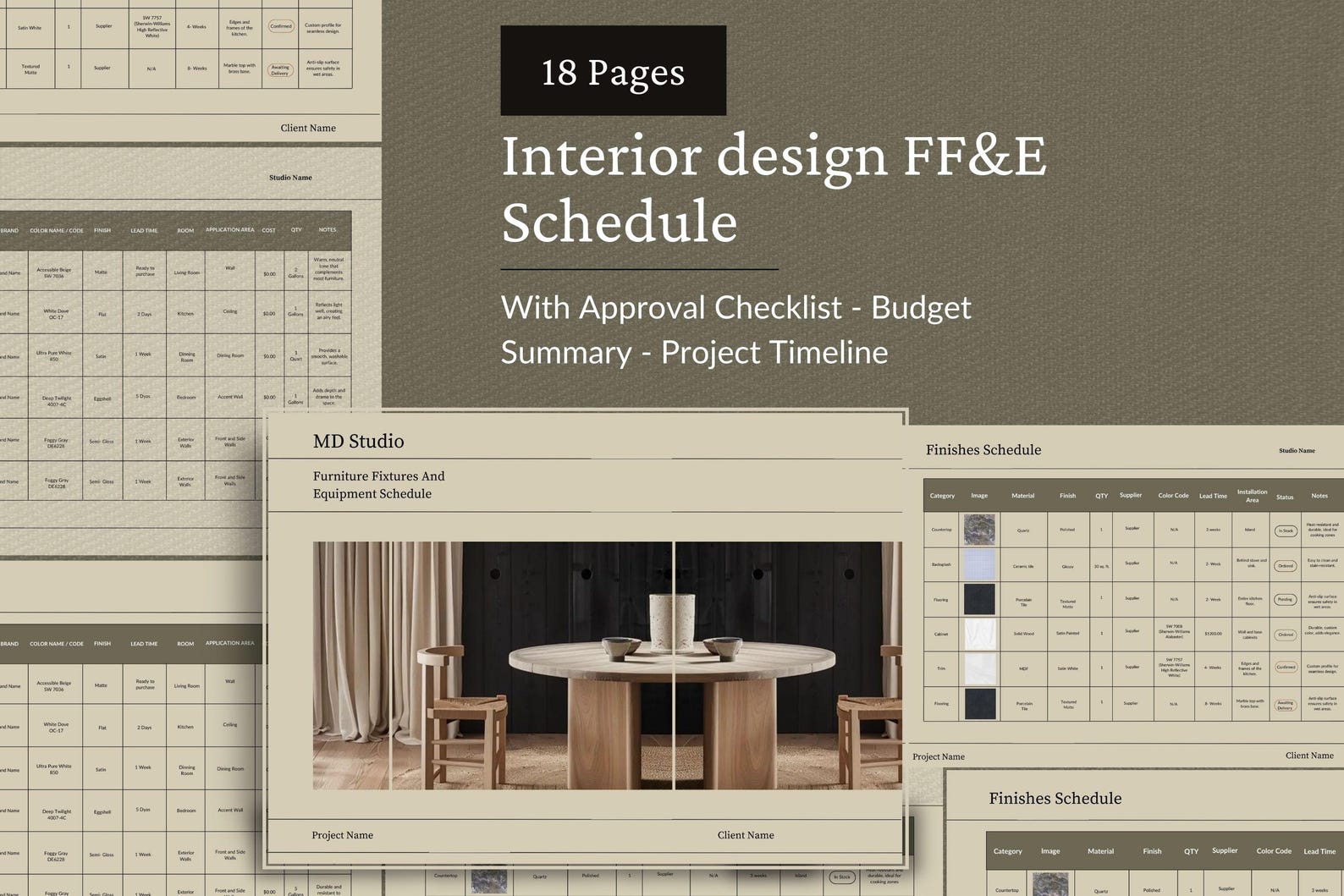 Interior Design FFE Template Finishes Furniture Hardware & Fixtures ...