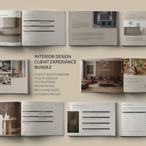 Interior Design Template Bundle | Client Questionnaire, Investment Guide, Welcome Guide, Client Presentation, FF&E schedule, Goodbye Packet