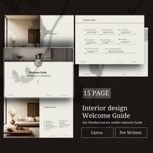 Interior Design Welcome Guide | Client Onboarding Template | Editable Interior Designer Packet | Branding Kit & Business Workflow