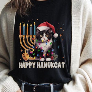 Hanukkah Cat sweatshirt- Cat Owners sweatshirt- Happy Hanukcat Shirt - Holiday Hanukkah Shirt - Jewish Cat Lover Gift - Cat Mom Shirt