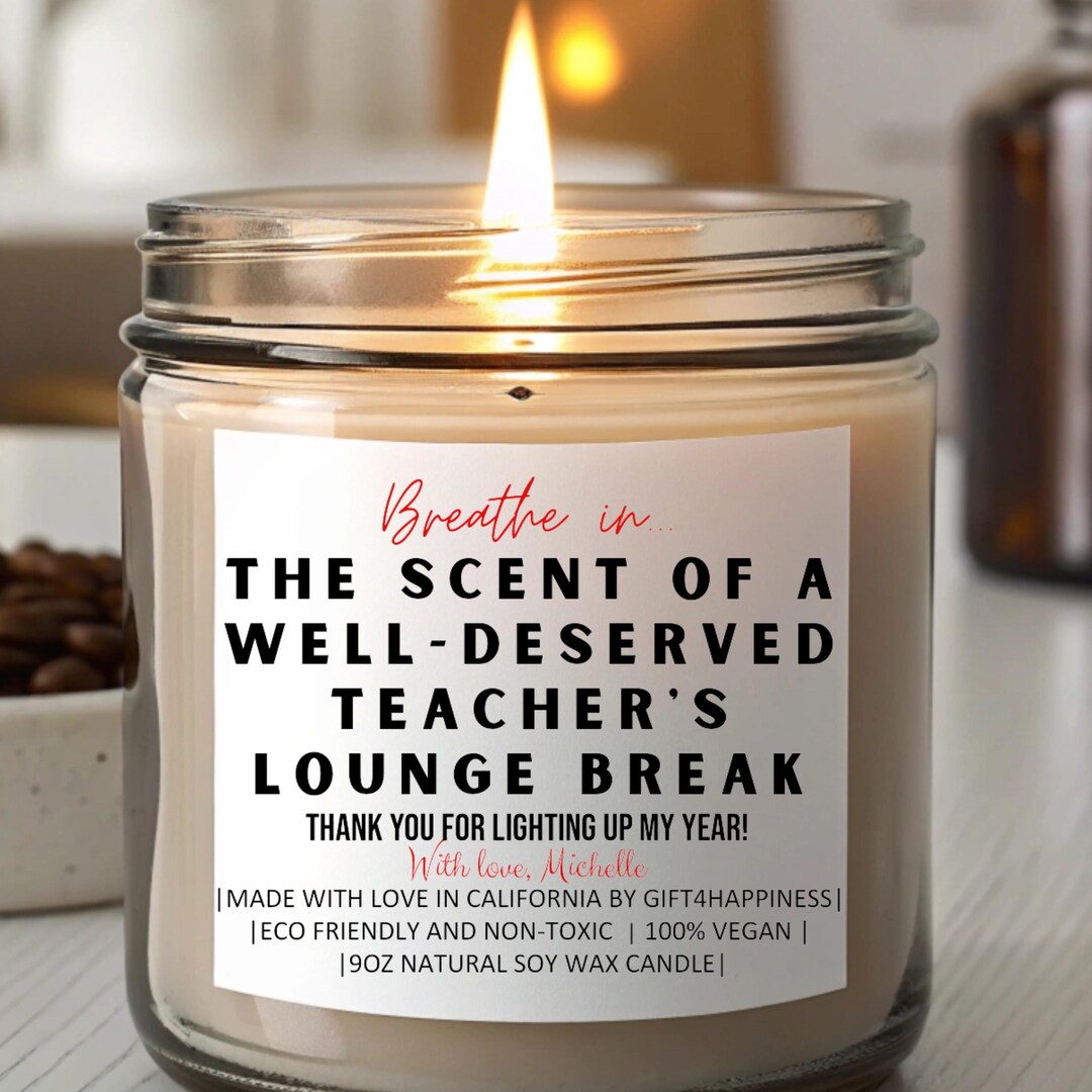 Personalized Funny Teacher Gift, Summer Break Candle, End of School ...