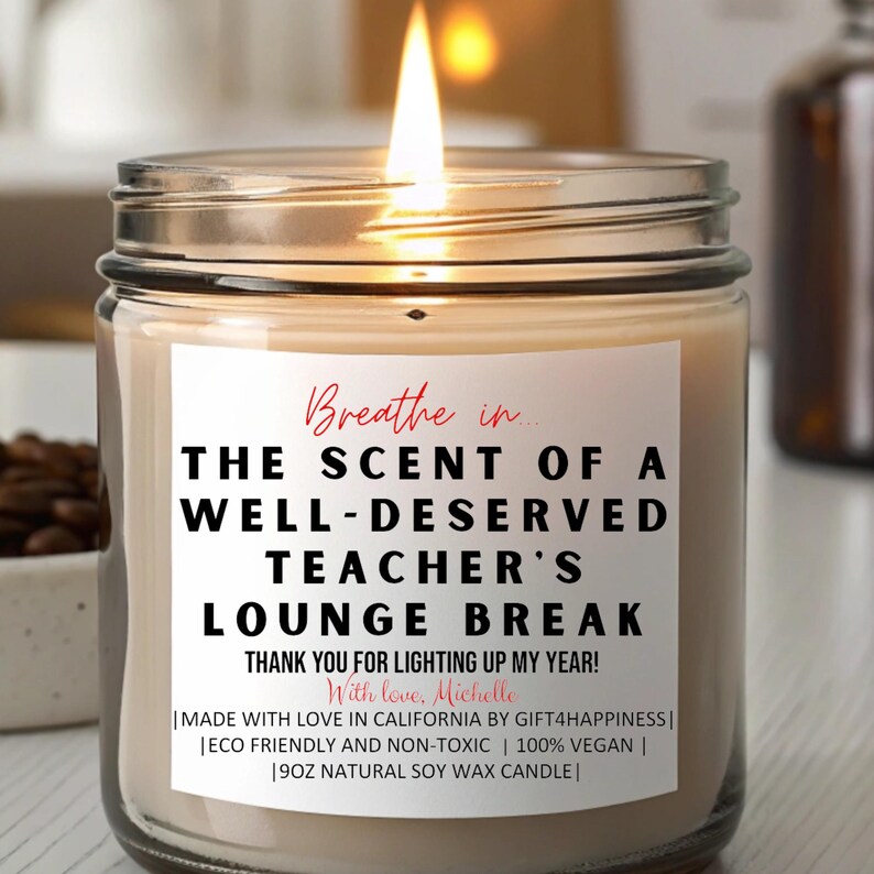 Personalized Funny Teacher Gift, Summer Break Candle, End of School ...