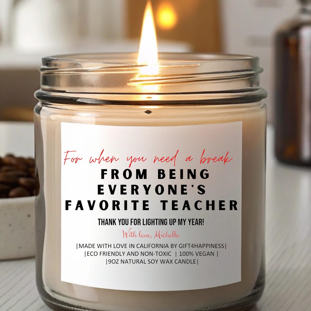 Personalized Funny Teacher Gift, Summer Break Candle, End of School ...