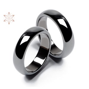 Hematite Rings 6mm Rounded Band Ring Hematite Ring Smooth Bands Magnetic Hematite Necklace Crystal Band Sizes 6 7 8 9 10 11 12 image 1