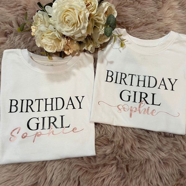 Langarm Kurzarm Shirt Oder Body, Sweatshirt Pullover personalisiert mit Namen Birthday Girl Birthday Boy Geburtstagskind Babybody Bodysuit