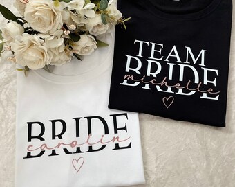 Hen Party T-Shirts Personalized Bride Bride to be Team Bride Bridesquad JGA Shirts Bride Bridesmaids