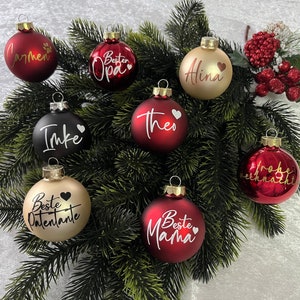 Personalized Christmas baubles made of glass with name / Christmas bauble personalized / 6 cm Christmas tree bauble St. Nicholas gift Christmas gift
