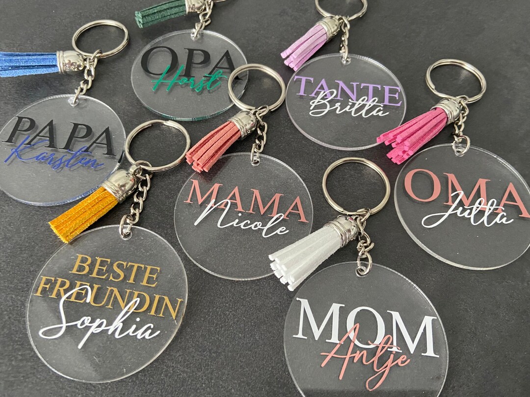 Keychain Personalized With Name Mama Mom Papa Dad Grandma - Etsy