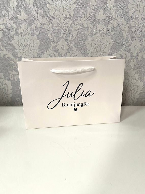 Geschenktüte Brautjungfer personalisiert Bridesmaid Tüte Geschenkverpackung Geschenk Braut Hochzeit Name