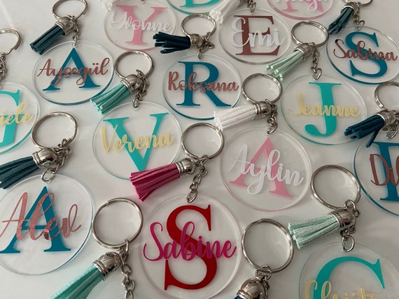 Personalisiertes Schlüsselanhänger-Set – Mit Anfangsbuchstaben & Motivierendem Spruch, Edelstahl, Geschenk Für Frauen