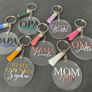 Keychain Personalized With Name Mama Mom Papa Dad Grandma - Etsy