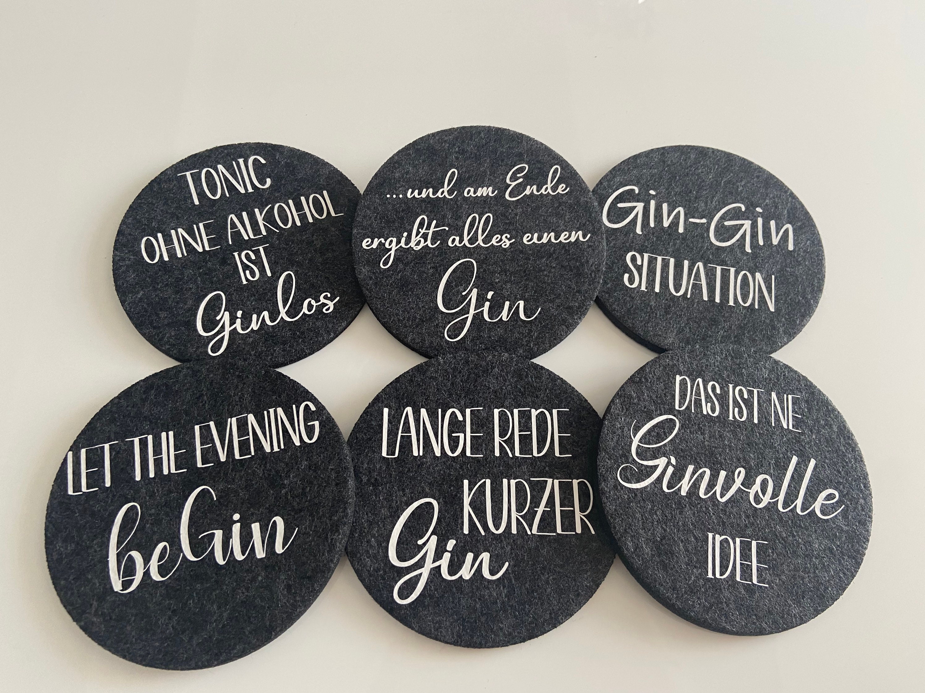 Glasuntersetzer Filzuntersetzer personalisiert Gin Untersetzer Etsy
