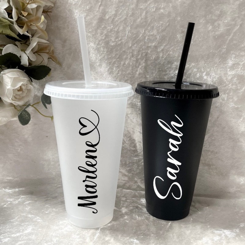 Elegantes Trinkbecher Mit Strohhalm Tedi Bildernull