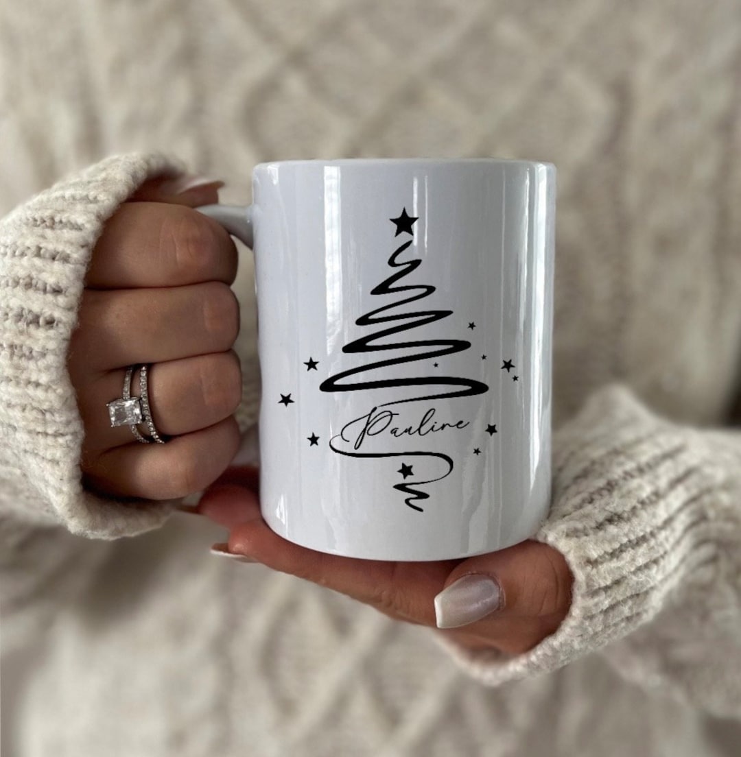Tasse personalisiert Weihnachten, Frohe Weihnachten Tasse mit Name