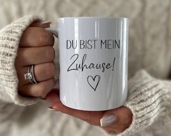 Tasse personalisiert Datum, Du bist mein Zuhause, Partnertasse, Valentinstagsgeschenk, Geschenk Partner, Geschenk ich liebe dich, Freundin