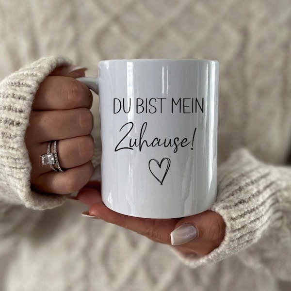 Tasse personalisiert Datum, Du bist mein Zuhause, Partnertasse, Valentinstagsgeschenk, Geschenk Partner, Geschenk ich liebe dich, Freundin