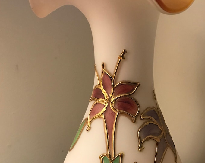Vintage Norleans Satin Tulip Vase Handmade Italy/ Giftware