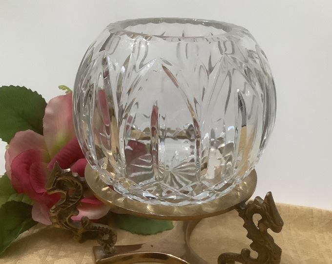 Vintage Crystal Glass Rose Bowl on a Stand/ Giftware