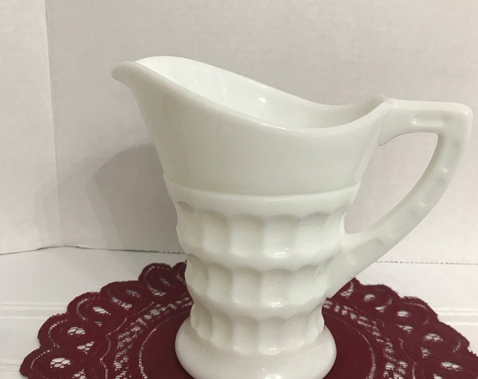 RARE! Cambridge Heirloom Milk Glass Jug 27 Ounces