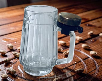 Vintage Irish Beer Stein Mug Engraved Clover Shamrock Bike Bell  Vintage Barware