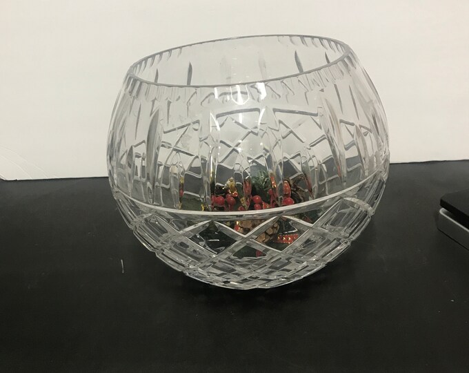 Vintage Crystal Industries Large Rose Bowl/ Gift/ Centerpiece