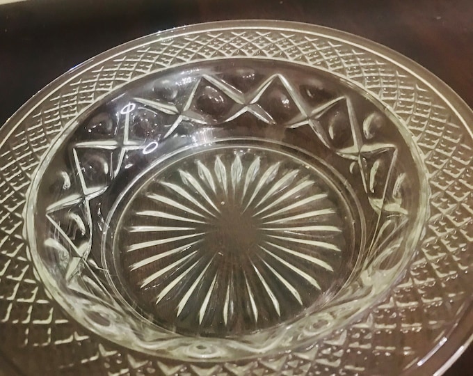 Cape Cod Clear by Imperial Glass, Bread Plate, AKA Mayonnaise Underplate, and Rim Cereal Bowl
