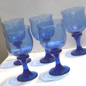 Clarion Mediterranean Water Goblets, Cobalt  Blue Goblets by Libbey Glass Company, Gift for Mom