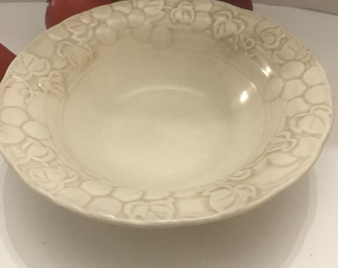 Vintage Soup Bowl, Antique White Grape, Metlox, Vernon